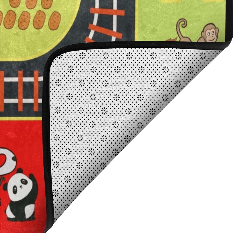Engree ABC Alphabet Rug，Kids Playmat Rugs Classroom Educational Carpet- 5x7 Ft Cute Cartoon Animals Puzzle Area Rug with Rubber Backing,Nursery Mat wtih Numbers for Girls Boys Bedroom Playroom - Image 4